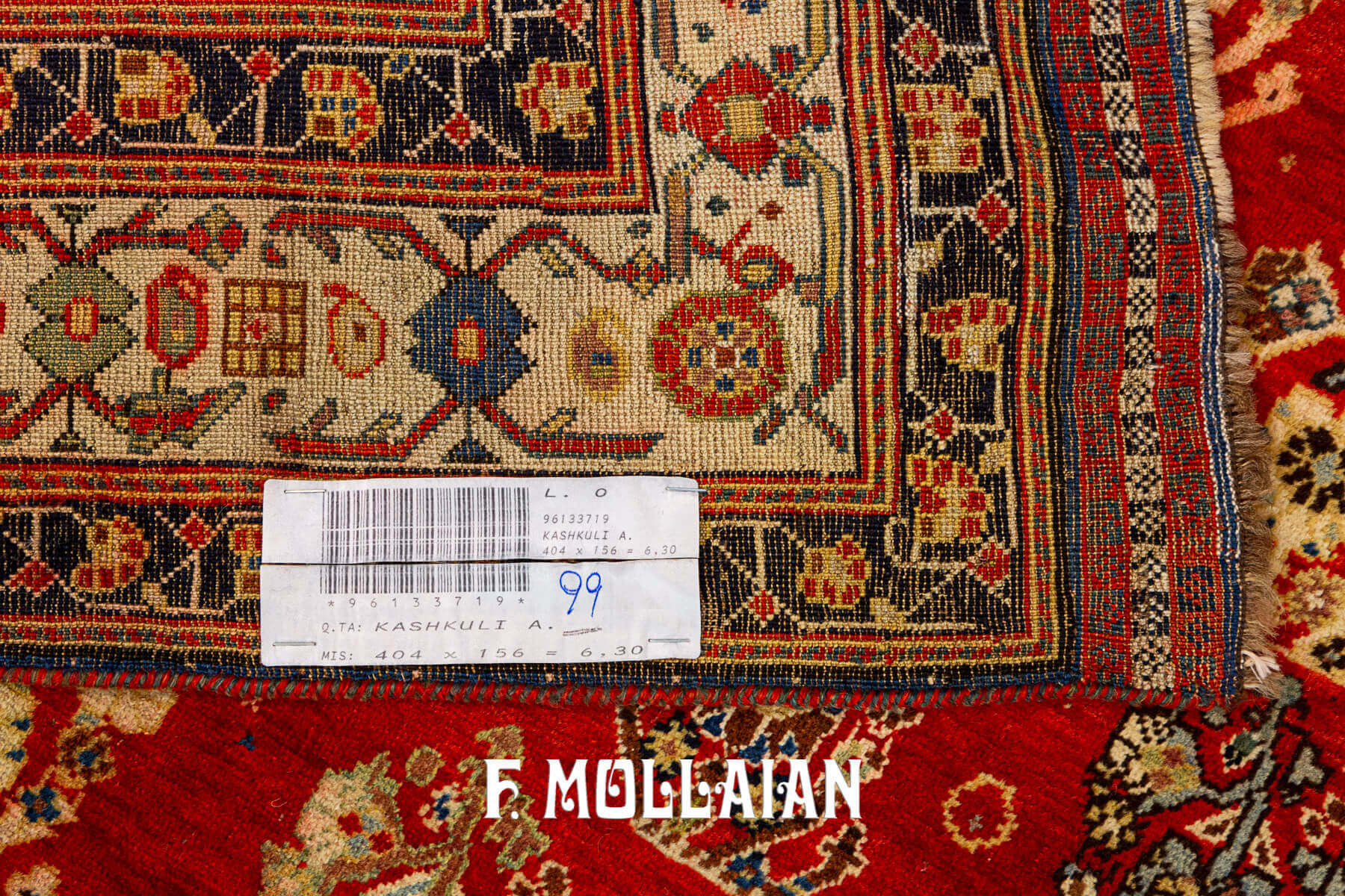 All-over (Moharammat design) with Wide Gallery (kalleh) Size Hand-knotted Antique Persian Kashkuli Carpet n°:96133719